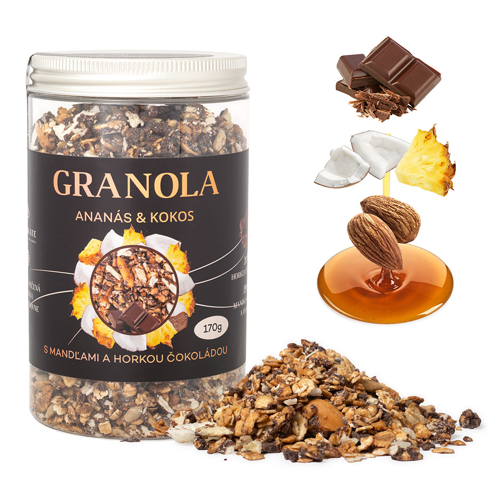 Granola - horká čokoláda s mandarínkou a kiwi (170g)