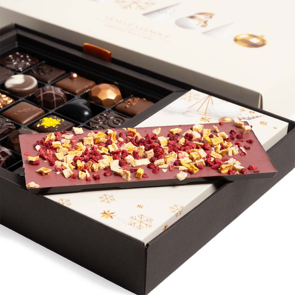 Vianoce - Darčekový box Luxury 25 & Tabuľka 55g Cream