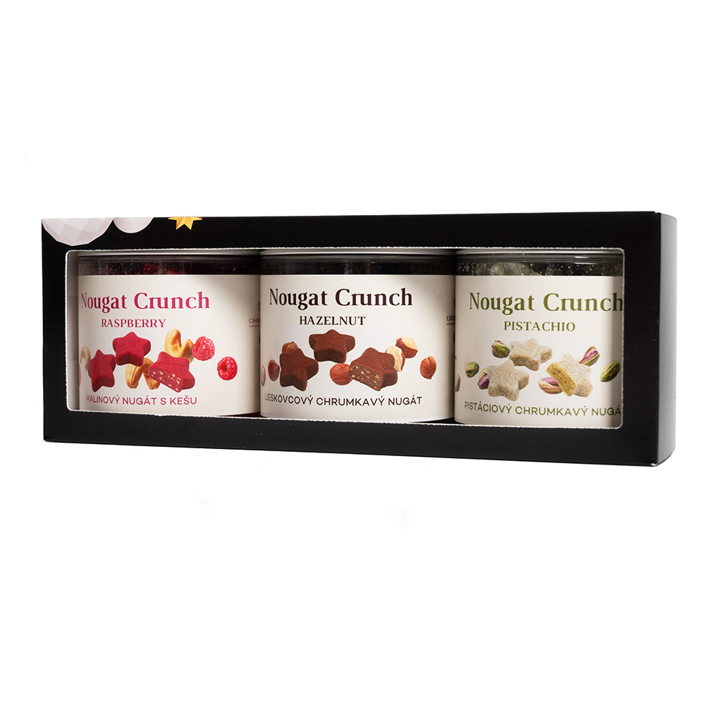 Vianoce - Set Nougat Crunch Star 3 x 100 g Brown
